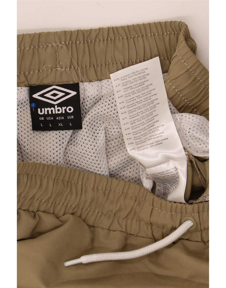 Umbro Mens Graphic Swimming Shorts Large Khaki Colourblock Polyester