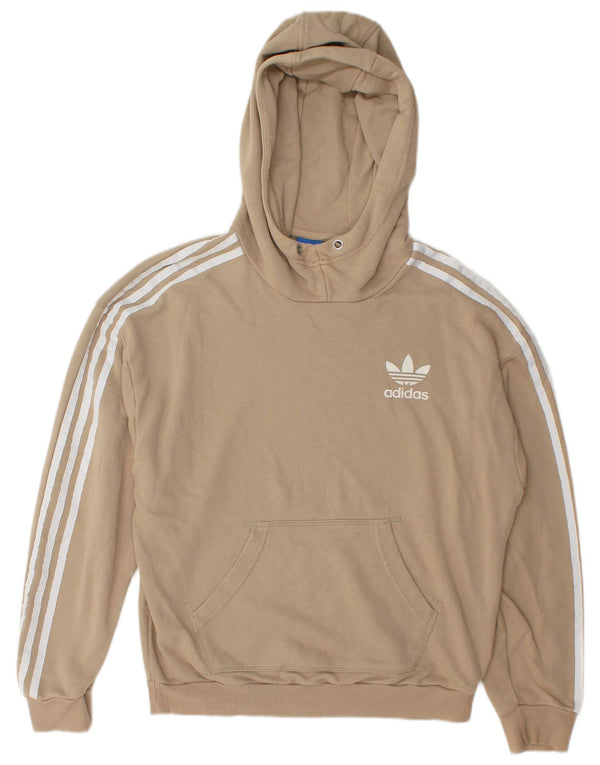 Felpa con cappuccio da donna Adidas UK 12 cotone beige medio