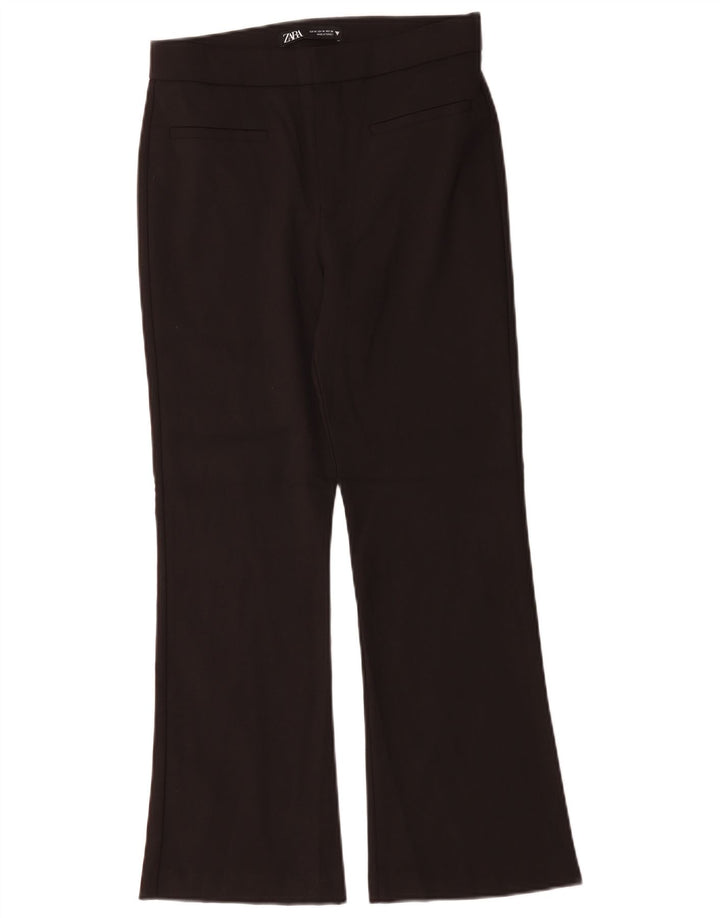 Zara Womens Bootcut Casual Trousers Medium W28 L26 Black Cotton