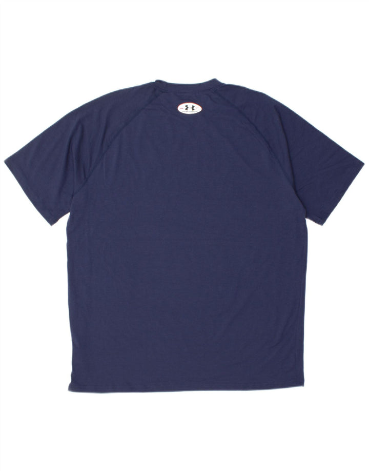 UNDER ARMOUR Herre T-Shirt Top Small Navy Blue Polyester