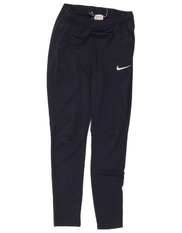 Nike Dame Dri Fit Træningsdragt Bukser UK 8 Small Navy Blue Polyester