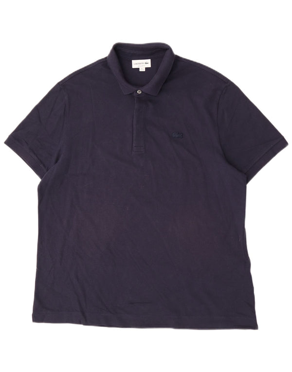 Lacoste Mens Regular Fit Polo Shirt Size 7 2XL Navy Blue Cotton