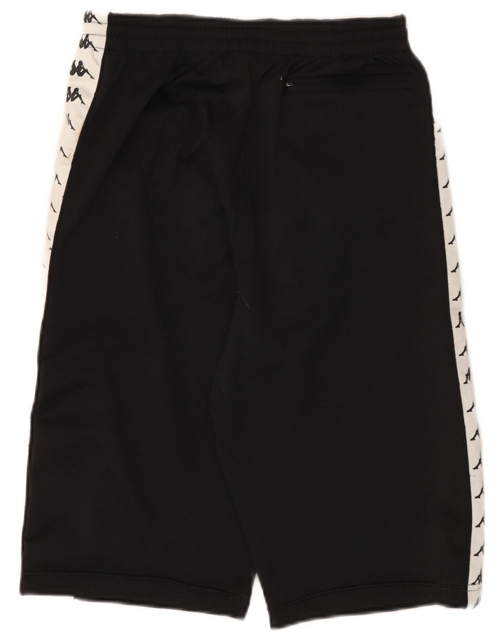 KAPPA Mens Graphic Sport Shorts Small Black Colourblock Polyester