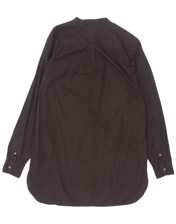 All Saints Mens Longline Shirt Medium Black Cotton