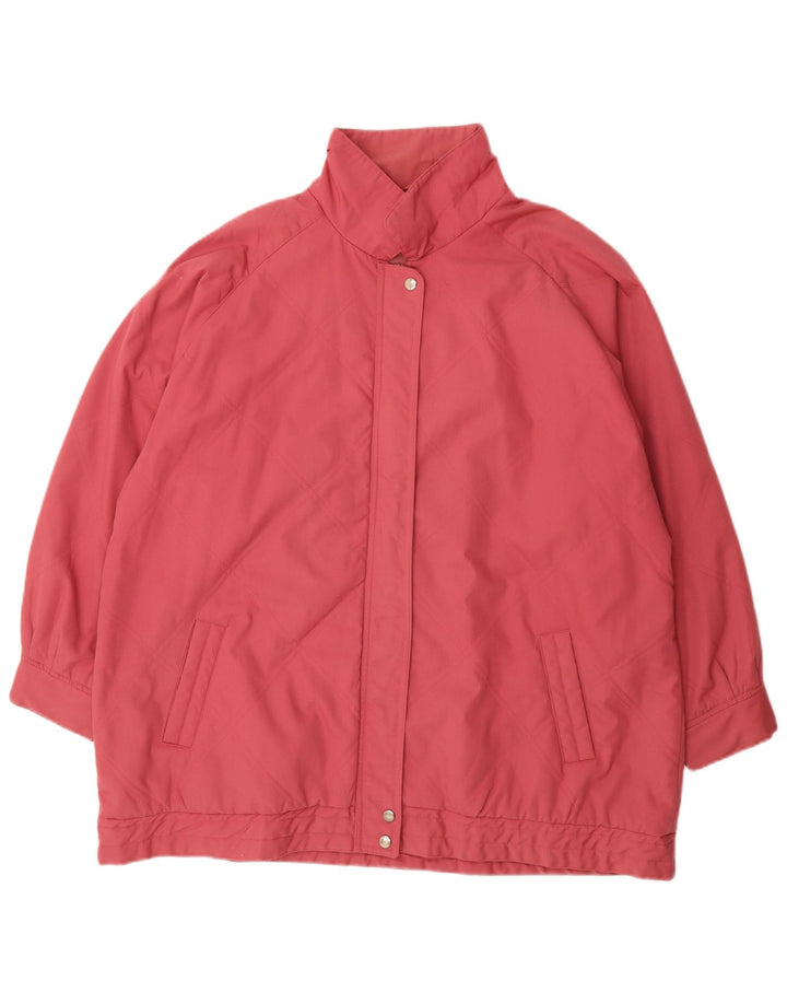 VINTAGE Womens Quilted Jacket UK 22 3XL Pink Polyester