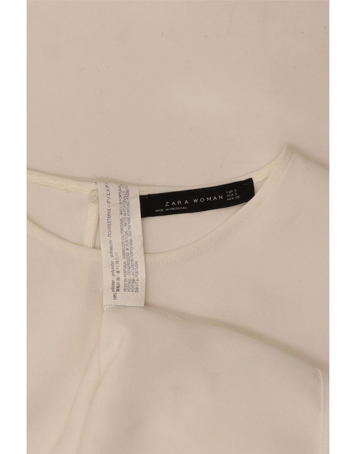 Zara Womens Batwing Oversized Blouse Top UK 10 Small White Polyester