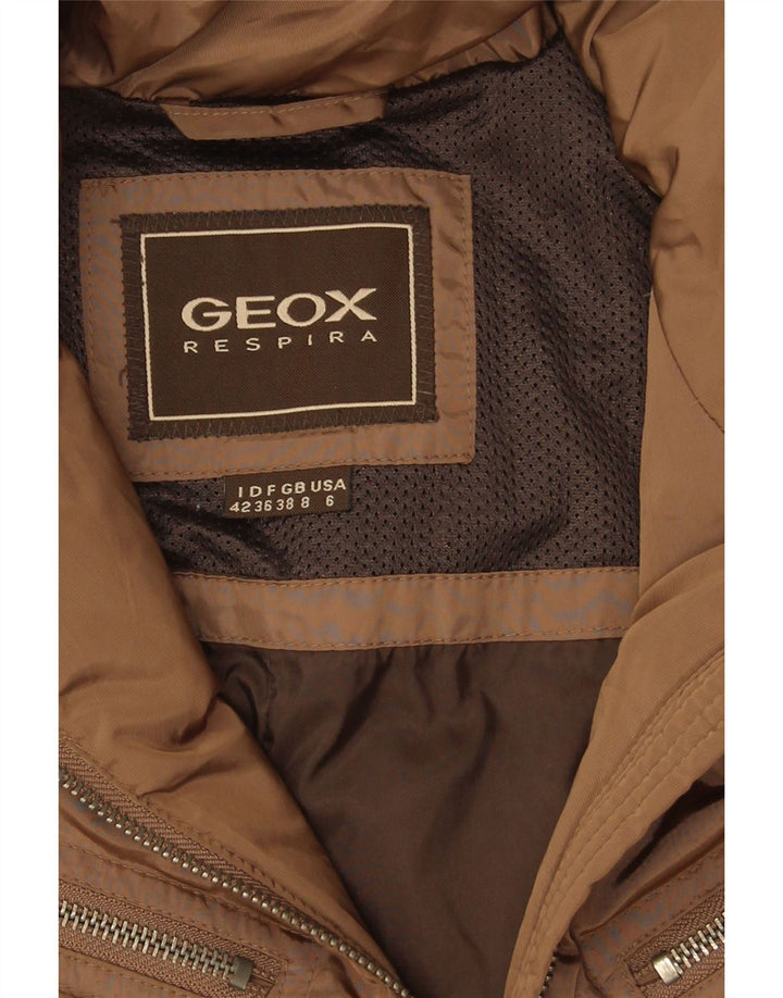 Geox Womens Respira Oversized Padded Jacket UK 8 Small Beige Polyester