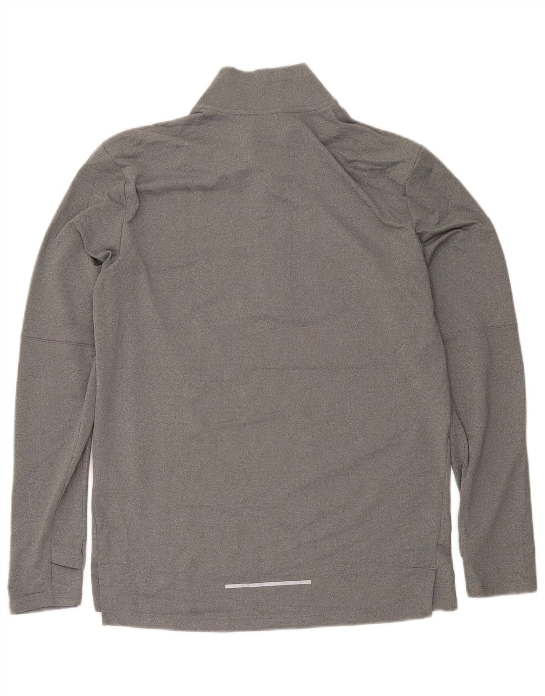 Maglia da uomo Nike Dri Fit con zip e collo a maniche lunghe in poliestere grigio medio
