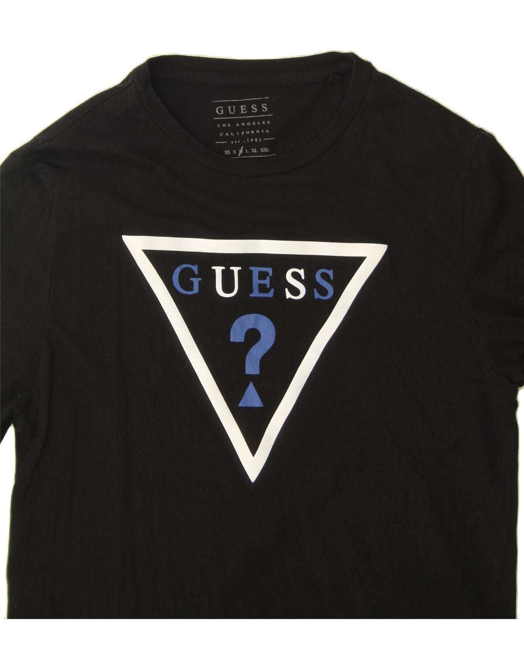 GUESS Womens Graphic Top Long Sleeve UK 12 Medium Black Cotton Vintage Guess and Second-Hand Guess from Messina Hembry 
