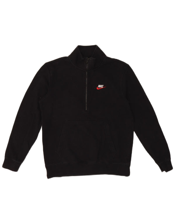 Nike Sweatshirt med lynlås til mænd mellem sort bomuld