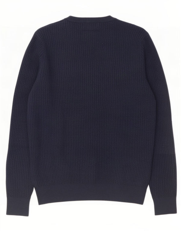 Maglione cardigan da uomo Reiss in cotone blu navy medio
