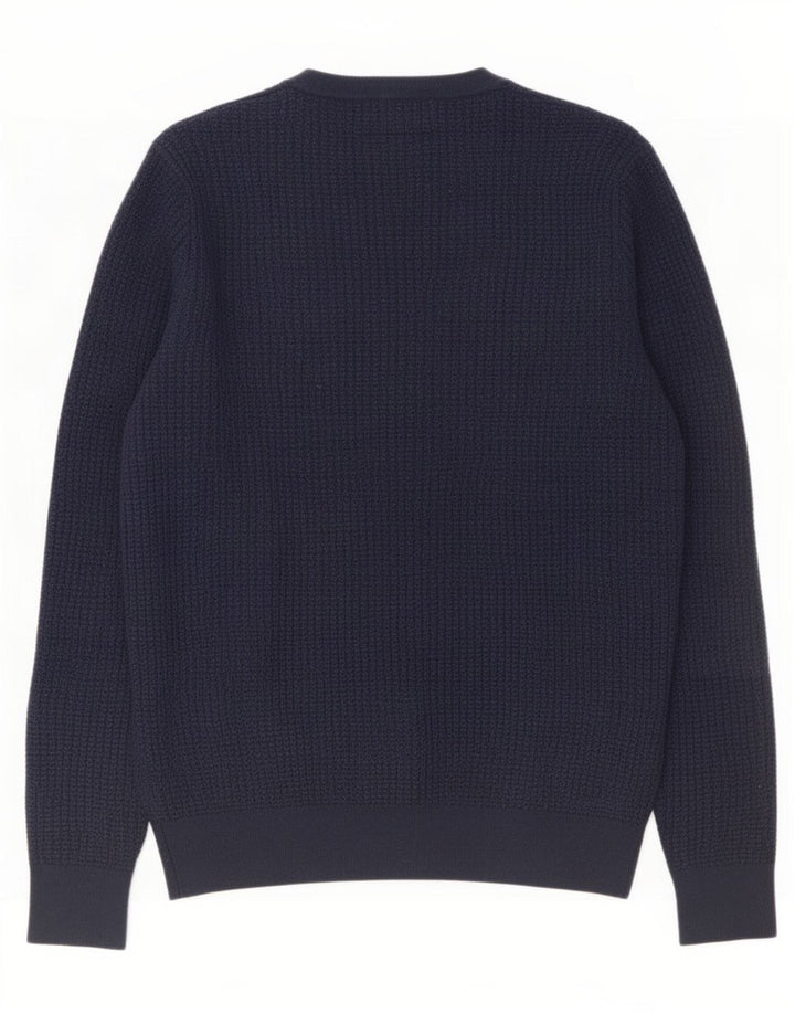 Maglione cardigan da uomo Reiss in cotone blu navy medio