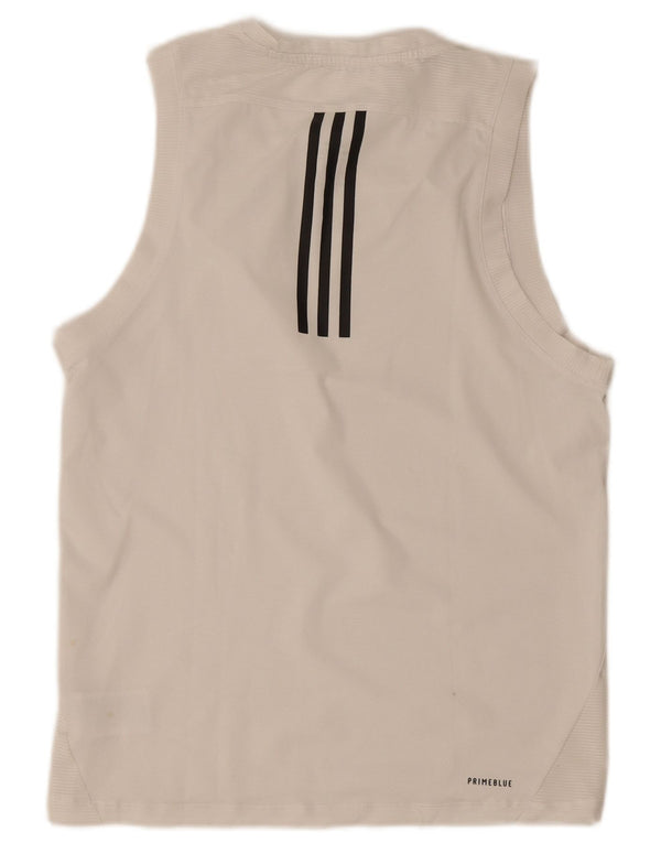Adidas Mens Colete Top Pequeno Poliéster Branco