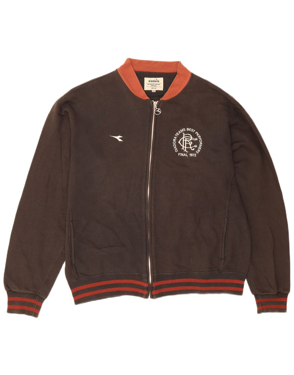 Diadora Hommes Rangers Graphique Survêtement Top Veste 2XL Marron Rayé Coton