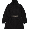 TRUSSARDI JEANS Womens Padded Coat IT 46 Large Black Polyester | Vintage Trussardi Jeans | Thrift | Second-Hand Trussardi Jeans | Used Clothing | Messina Hembry 