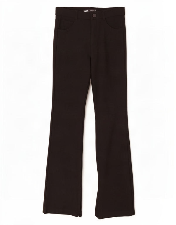 Zara Womens Flare Casual Trousers Medium W28 L33 Black