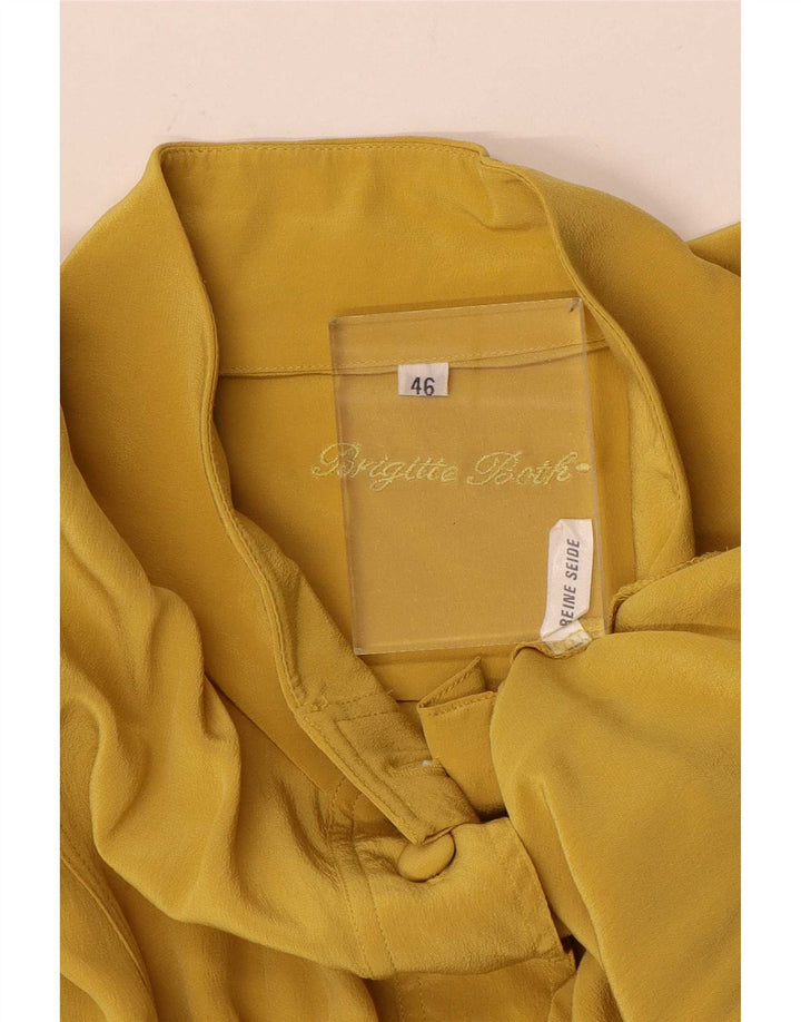 Brigitte Both Womens Shirt IT 46 Large Yellow Silk