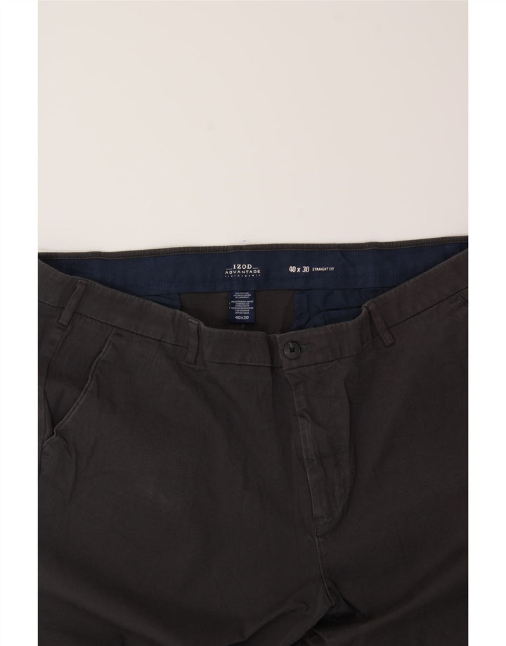IZOD Mens Straight Chino Trousers W40 L30 Grey Cotton Vintage Izod and Second-Hand Izod from Messina Hembry 
