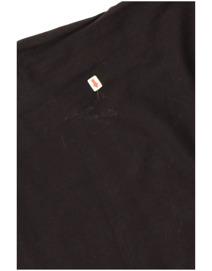 BENETTON Womens Graphic T-Shirt Top UK 16 Small Black