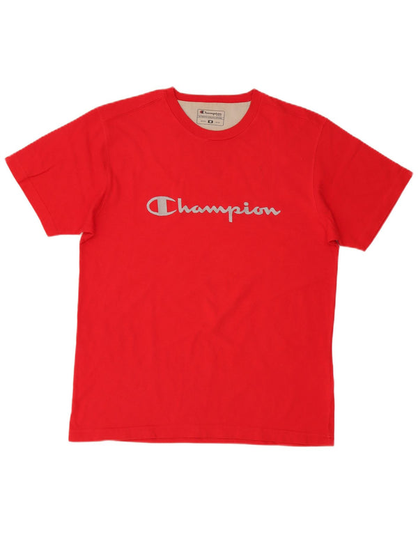 Champion Herre Grafisk T-Shirt Top Medium Rød