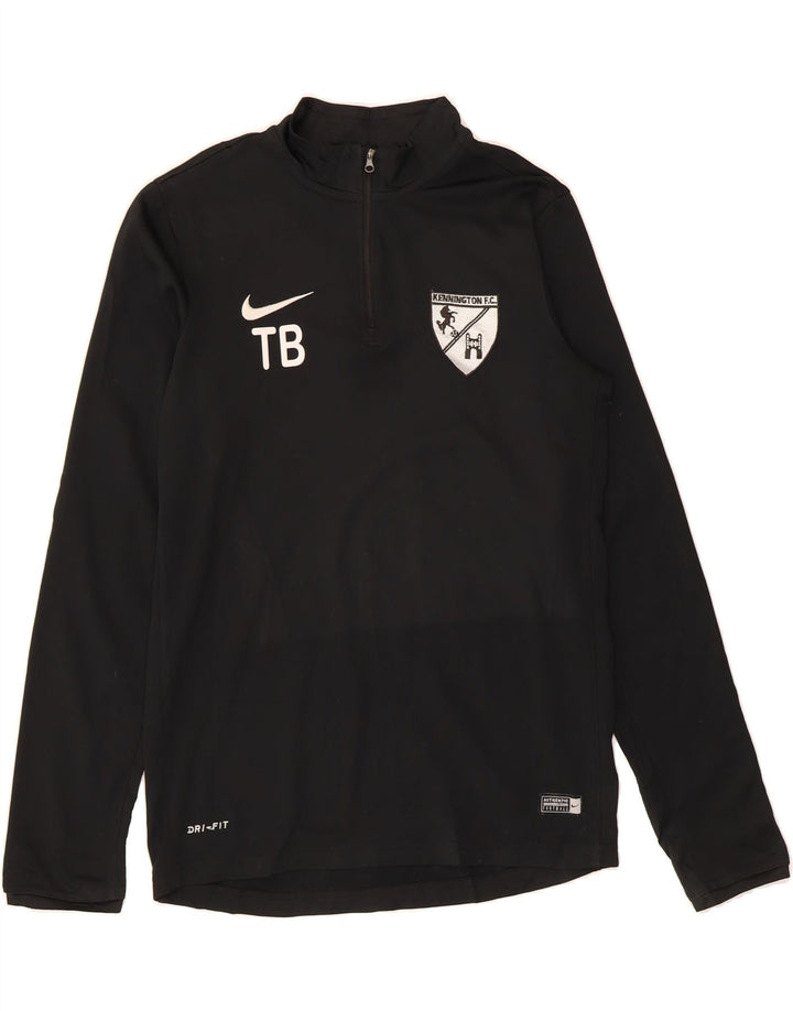 NIKE Mens Dri Fit Graphic Zip Neck Pullover Tracksuit Top Small Black Vintage Nike and Second-Hand Nike from Messina Hembry 