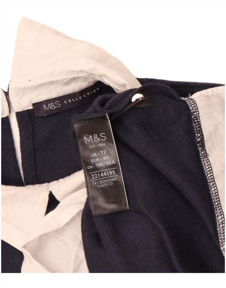 Marks & Spencer Womens Polo Neck Jumper Sweater UK 12 Medium Navy Blue