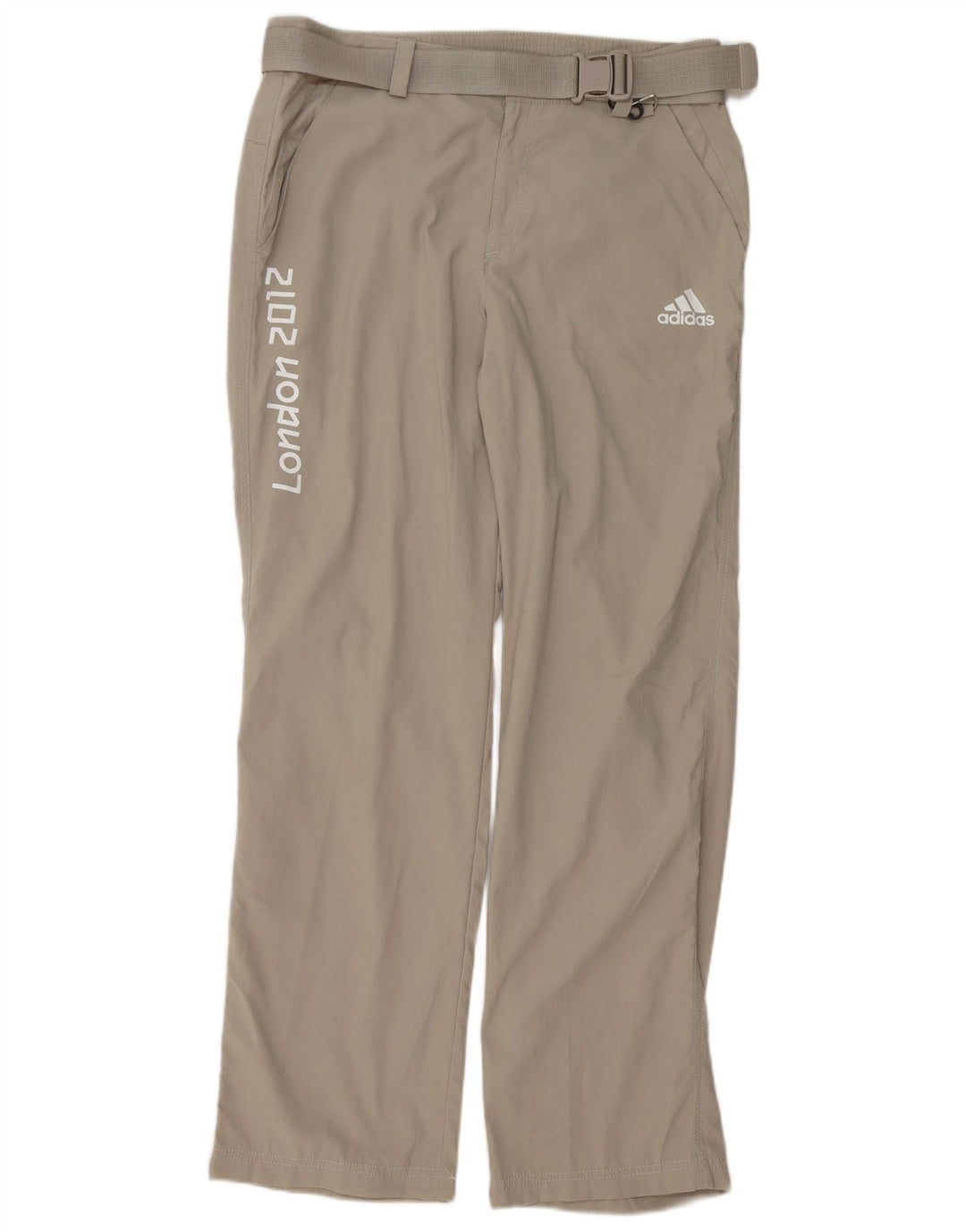 Adidas Mens Graphic Straight Chino Trousers Medium W32 L32 Grey Polyester