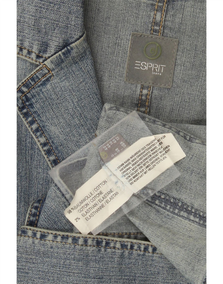 ESPRIT Dame 2-knaps denim blazerjakke UK 16 Stor blå bomuld