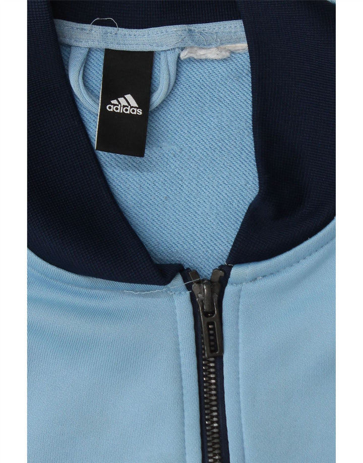 Adidas Mens Tracksuit Top Jacket Large Blue Colourblock Polyester