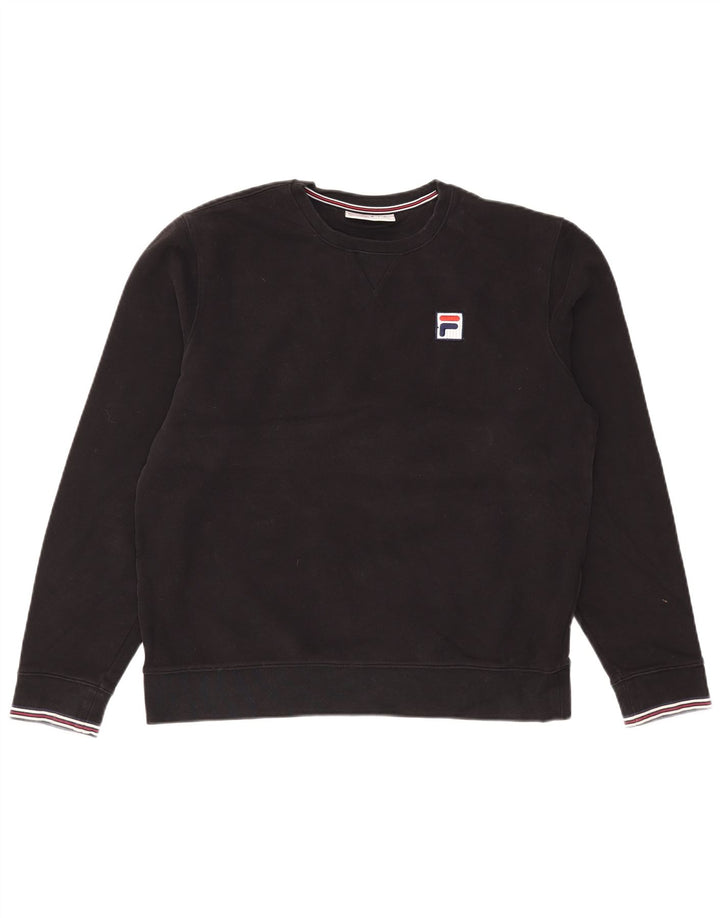Fila Mens Sweatshirt Jumper Medium Black Cotton