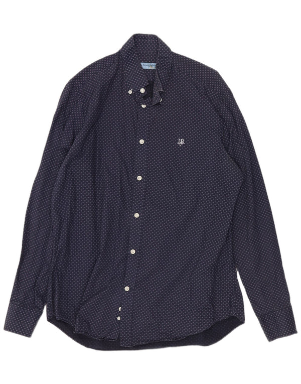 Camisa masculina Harmont & Blaine XL algodão manchado azul marinho