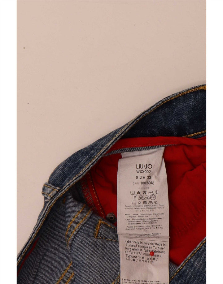 Liu Jo Womens Distressed Slim Jeans W33 L29 Blue Cotton