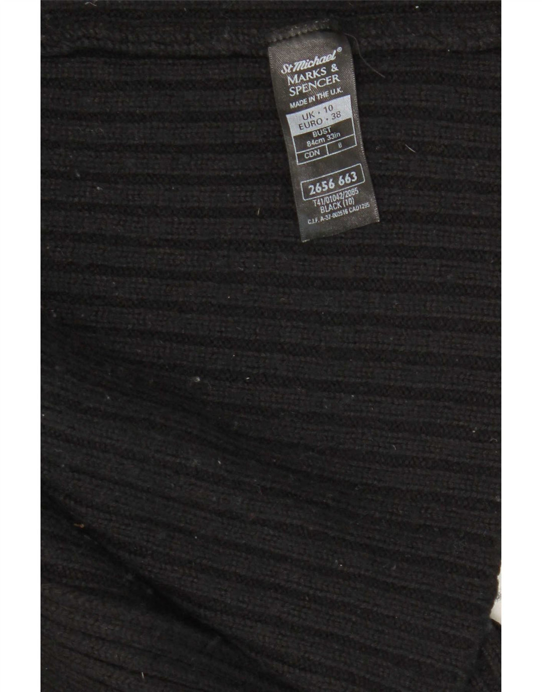Marks & Spencer Womens Oversized Open Cardigan Sweater UK 10 Small Black