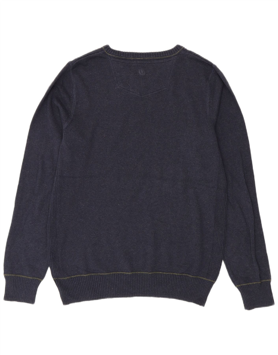 Fat Face Mens V-Neck Jumper Sweater Medium Navy Blue Cotton