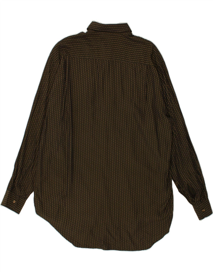 BENETTON Mens Abstract Pattern Shirt Large Green Acetate Vintage Benetton and Second-Hand Benetton from Messina Hembry 