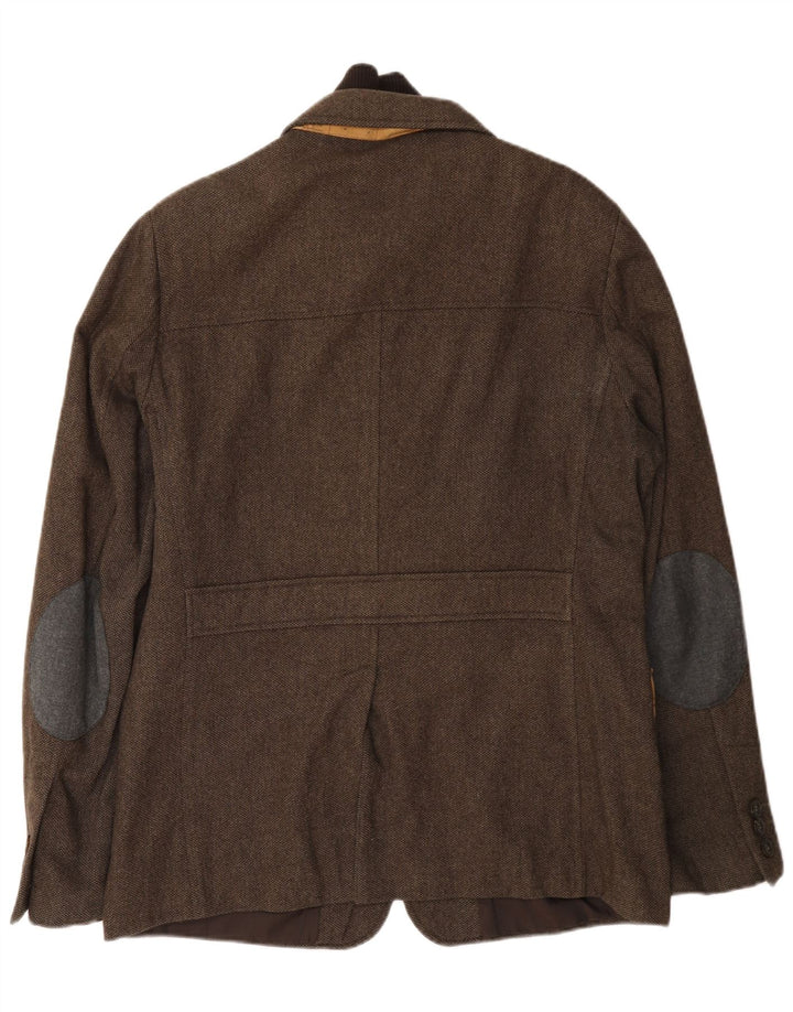 ALVIERO MARTINI Mens 3 Button Blazer Jacket IT 52 XL Brown Wool