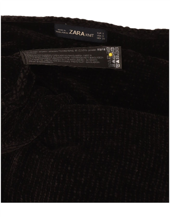 Zara Womens Oversized Boat Neck Jumper Sweater UK 10 Small Black Polyester
