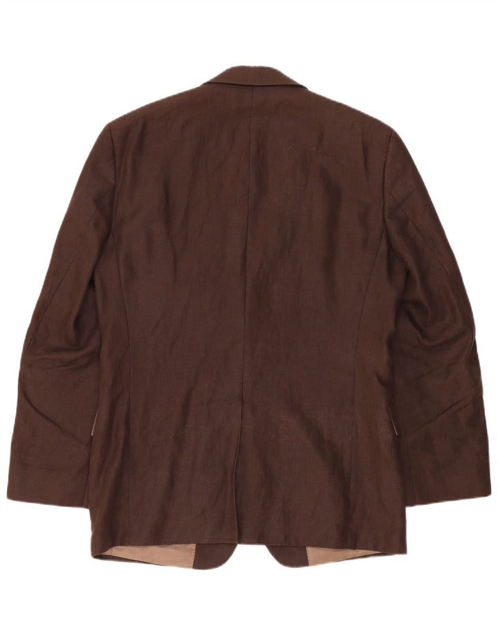 SOLBIATI Mens 2 Button Blazer Jacket IT 48 Medium Brown Linen