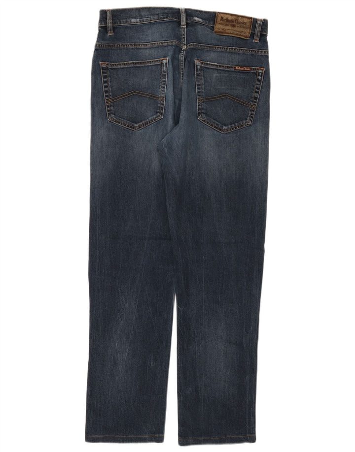 MARLBORO CLASSICS Mens Straight Jeans W33 L29 Navy Blue Cotton