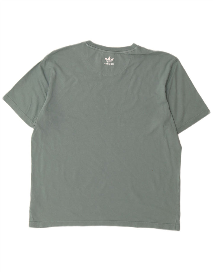 Adidas Mens T-Shirt Top Large Blue Cotton