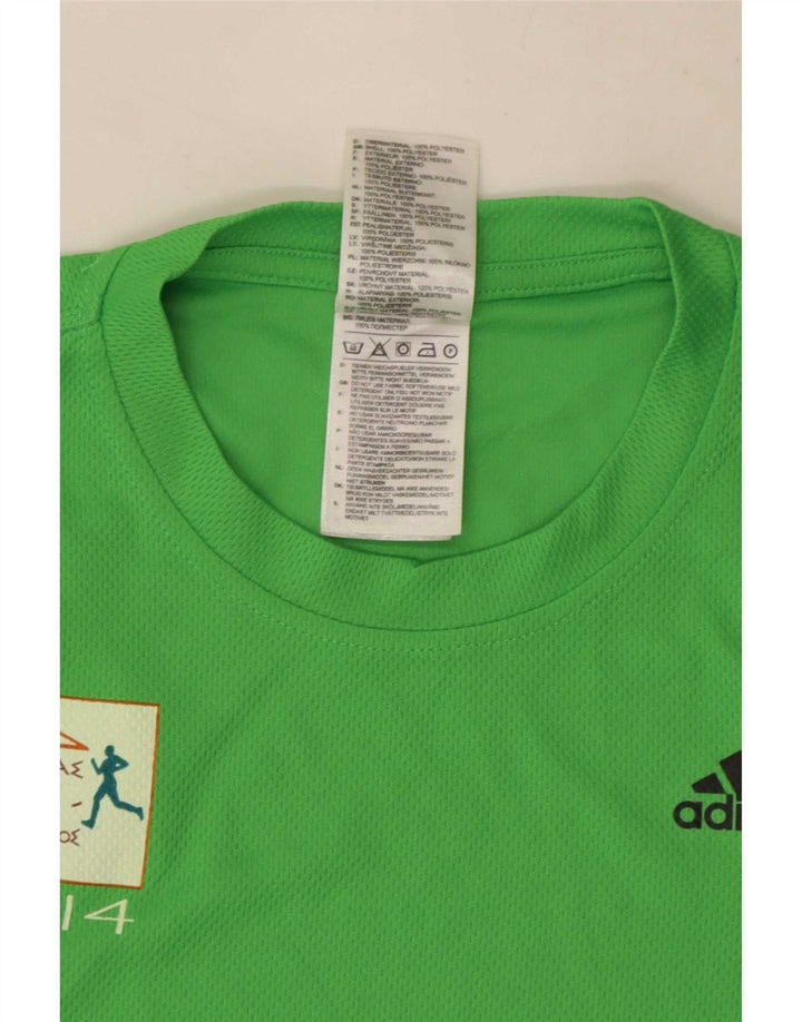 Adidas Mens Aohna Graphic T-Shirt Top Medium Green Polyester