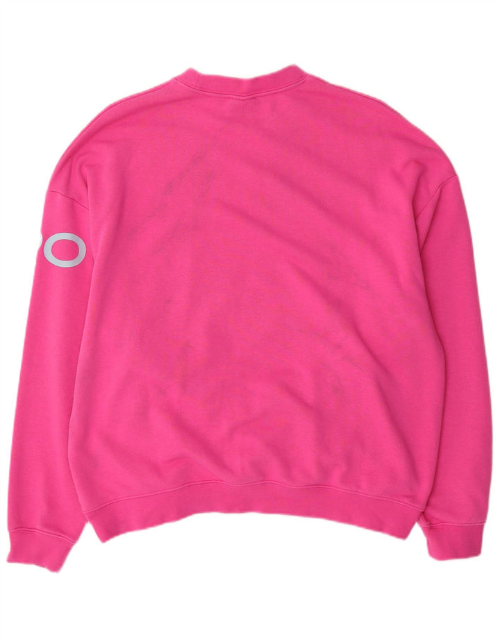 Nike Womens Graphic Oversized Sweatshirt Jumper UK 14 Medium Pink Cotton