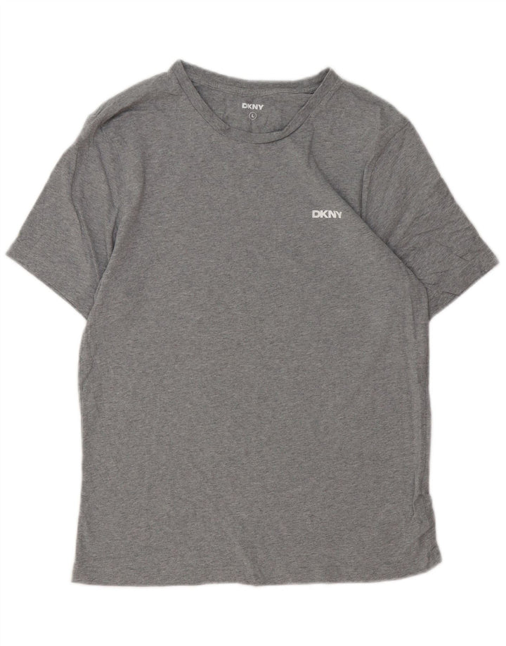T-shirt da uomo DKNY Top grande in cotone grigio