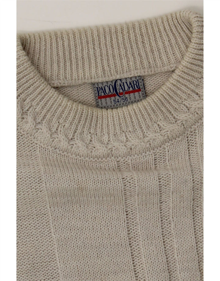PACO CALVARI Mens Turtle Neck Jumper Sweater IT 54/56 XL Grey Polyacrylic Vintage Paco Calvari and Second-Hand Paco Calvari from Messina Hembry 