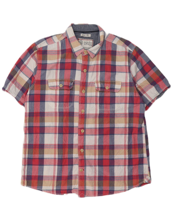 Fat Face Mens Short Sleeve Classic Fit Shirt Large Multicoloured Check