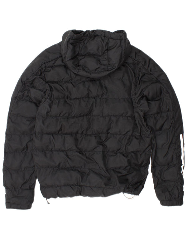 Adidas Mens Hooded Padded Jacket UK 36 Small Black Polyester