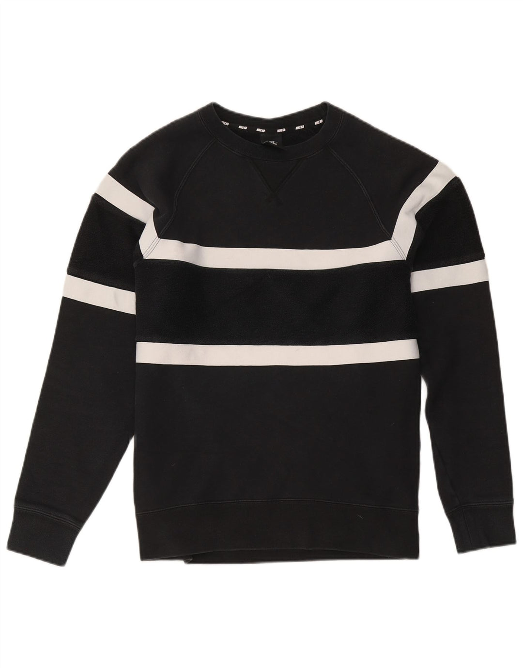 Nike Mens Sweatshirt Jumper Small Black Colourblock Cotton