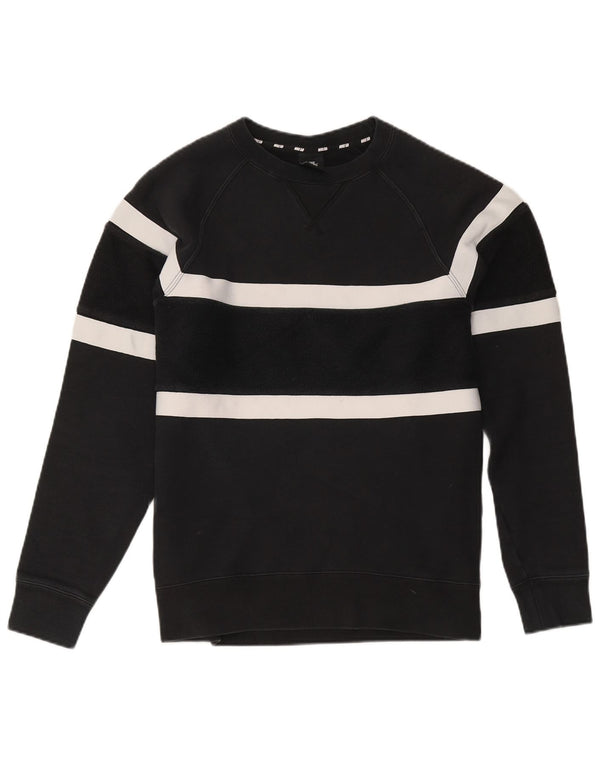 Nike Mens Sweatshirt Jumper Small Black Colourblock Cotton