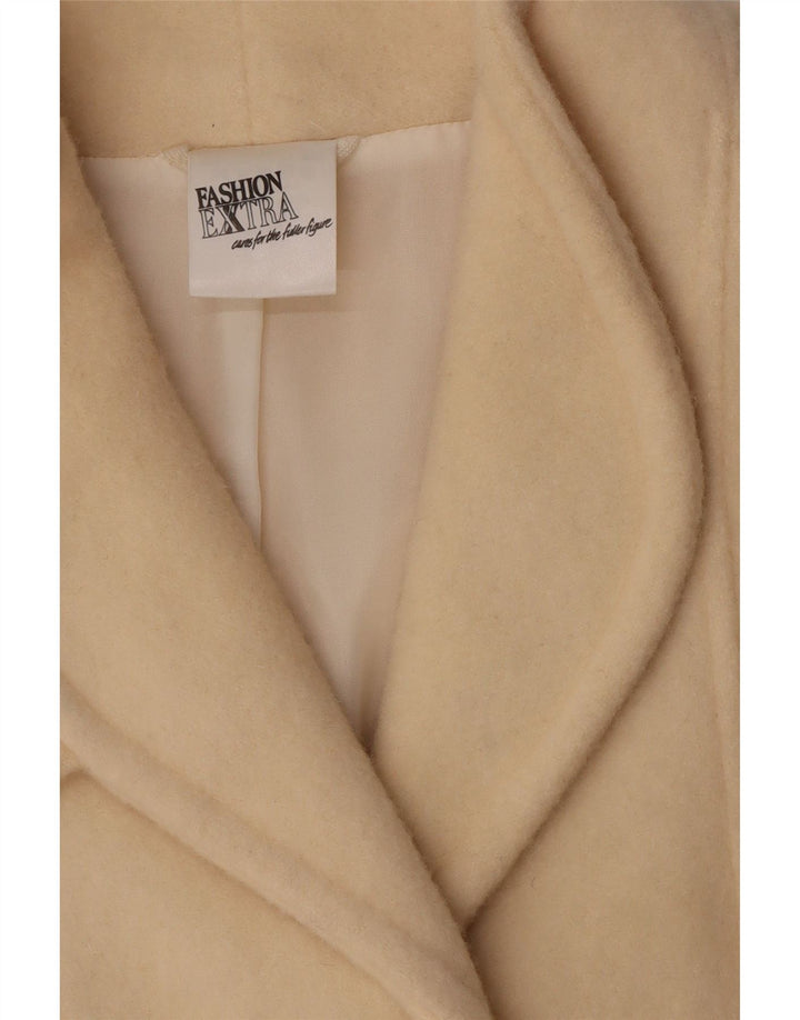Soprabito vintage da donna UK 14 grande lana vergine beige