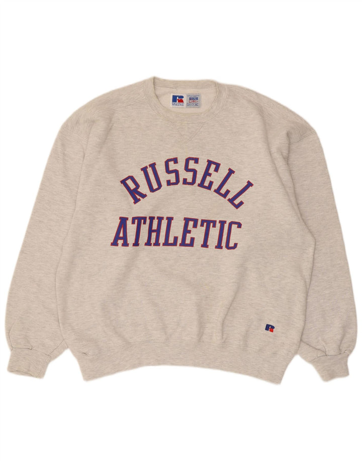Russell Athletic Mens Graphic Sweatshirt Jumper XL Grey Cotton